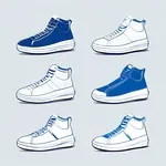 blue and white sneakers image